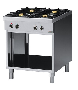 Diverso (by Diamond) Diverso Professioneel gasfornuis met 4 branders op open kast