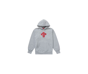 Supreme Cross Box Logo Hooded Sweatshirt Heather Grey