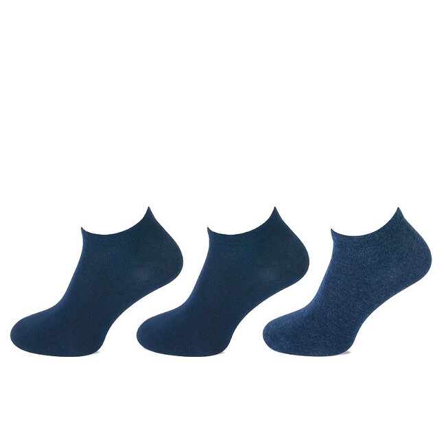 Teckel Sneakersokken - 3 paar - blauw