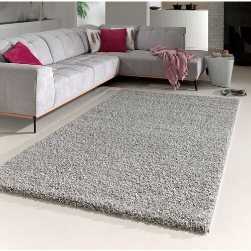 Hochflor Teppich - Candy Shaggy - Silber - Einfarbig