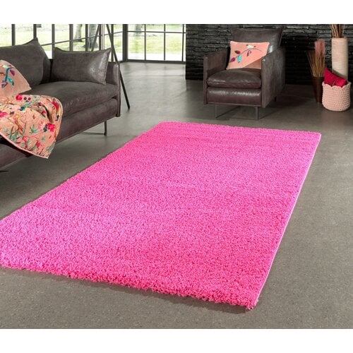 Hochflor Teppich - Candy Shaggy - Rosa - Einfarbig