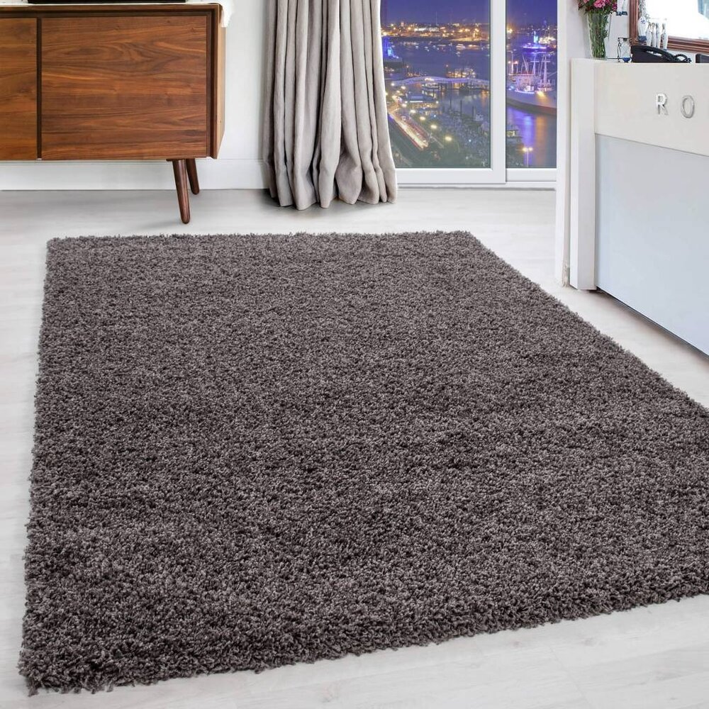 AYDR Hochflor Teppich - Plus Shaggy - Taupe - 50mm Höhe