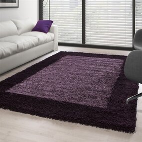 Hochflor Teppich - Candy Shaggy Bordüre Lila Hochflor Teppich - Candy Shaggy Bordüre Lila