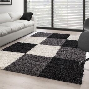 Hochflorteppich - Candy Shaggy Schwarz Blocked Hochflorteppich - Candy Shaggy Schwarz Blocked