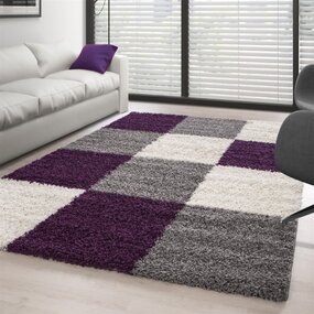 Hochflorteppich - Candy Shaggy Lila Blocked Hochflorteppich - Candy Shaggy Lila Blocked