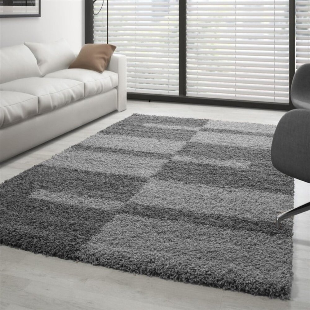Hochflor Teppich - Manhattan Shaggy Grau