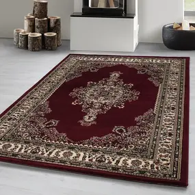 Klassischer Teppich - Marrakesch Medaillon Rot