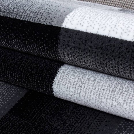 Moderner Teppich - Torino Kariert Schwarz/Grau Moderner Teppich - Torino Kariert Schwarz/Grau