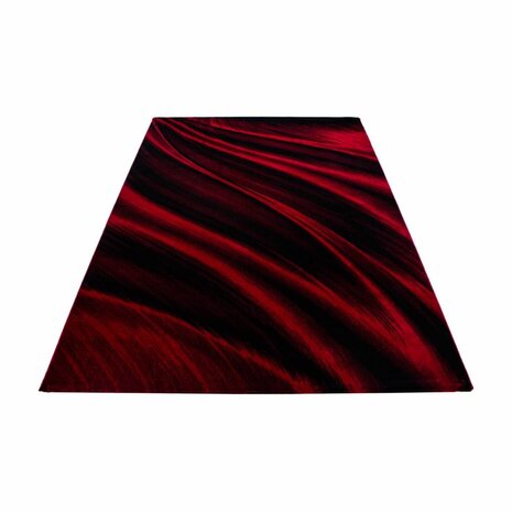 Moderner Teppich - Torino Wave Rot/Schwarz Moderner Teppich - Torino Wave Rot/Schwarz