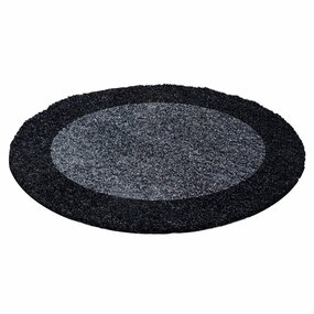 Hochflor Teppich Rund - Candy Shaggy Bordüre Anthrazit Hochflor Teppich Rund - Candy Shaggy Bordüre Anthrazit