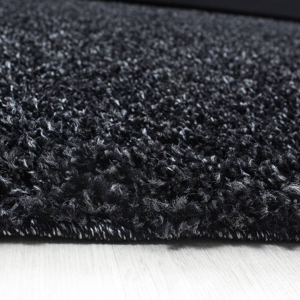 Hochflor Teppich Rund - Candy Shaggy Bordüre Anthrazit Hochflor Teppich Rund - Candy Shaggy Bordüre Anthrazit