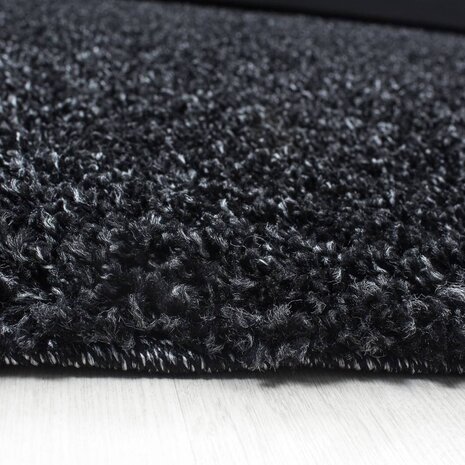 Hochflor Teppich Rund - Candy Shaggy Bordüre Anthrazit Hochflor Teppich Rund - Candy Shaggy Bordüre Anthrazit