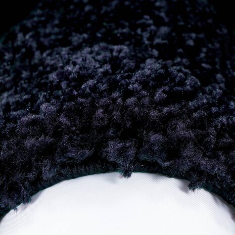 Hochflor Teppich Rund - Candy Shaggy Bordüre Navy Blau Hochflor Teppich Rund - Candy Shaggy Bordüre Navy Blau