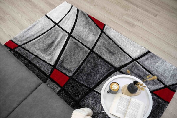 Kristal - Modern Teppich - Rot Kristal - Modern Teppich - Rot