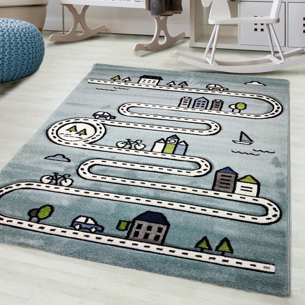 Kinderteppich City Blau Kinderteppich City Blau