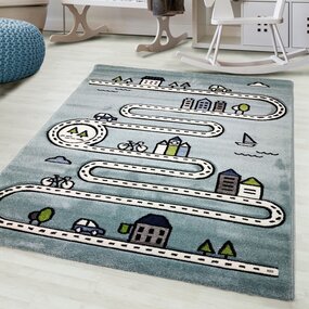 Kinderteppich City Blau Kinderteppich City Blau