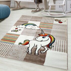 Kinderteppich Einhorn Beige Kinderteppich Einhorn Beige