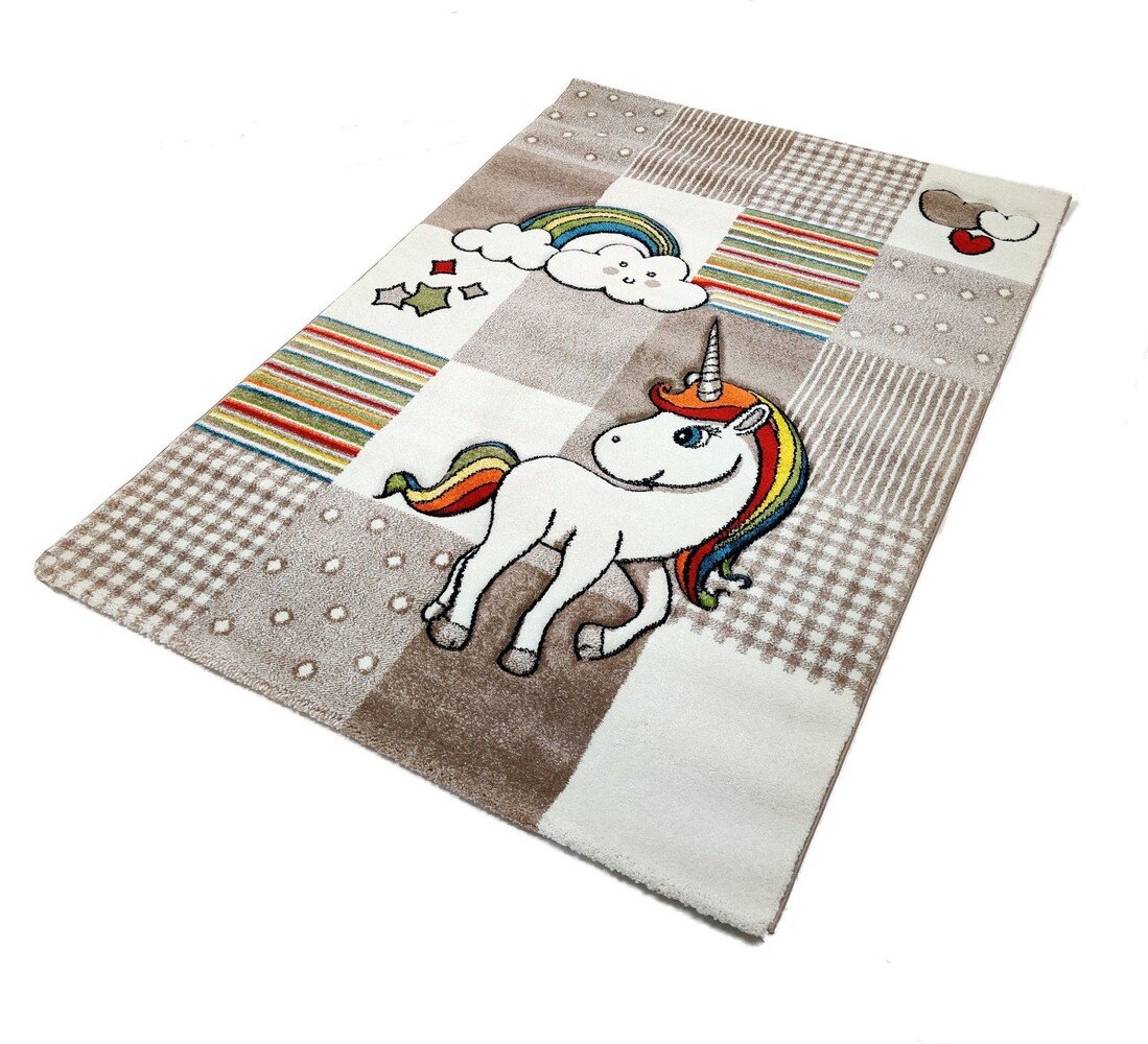 Kinderteppich Einhorn Beige Kinderteppich Einhorn Beige