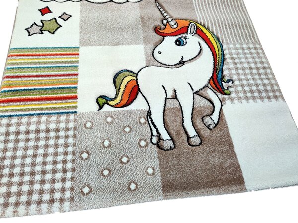 Kinderteppich Einhorn Beige Kinderteppich Einhorn Beige