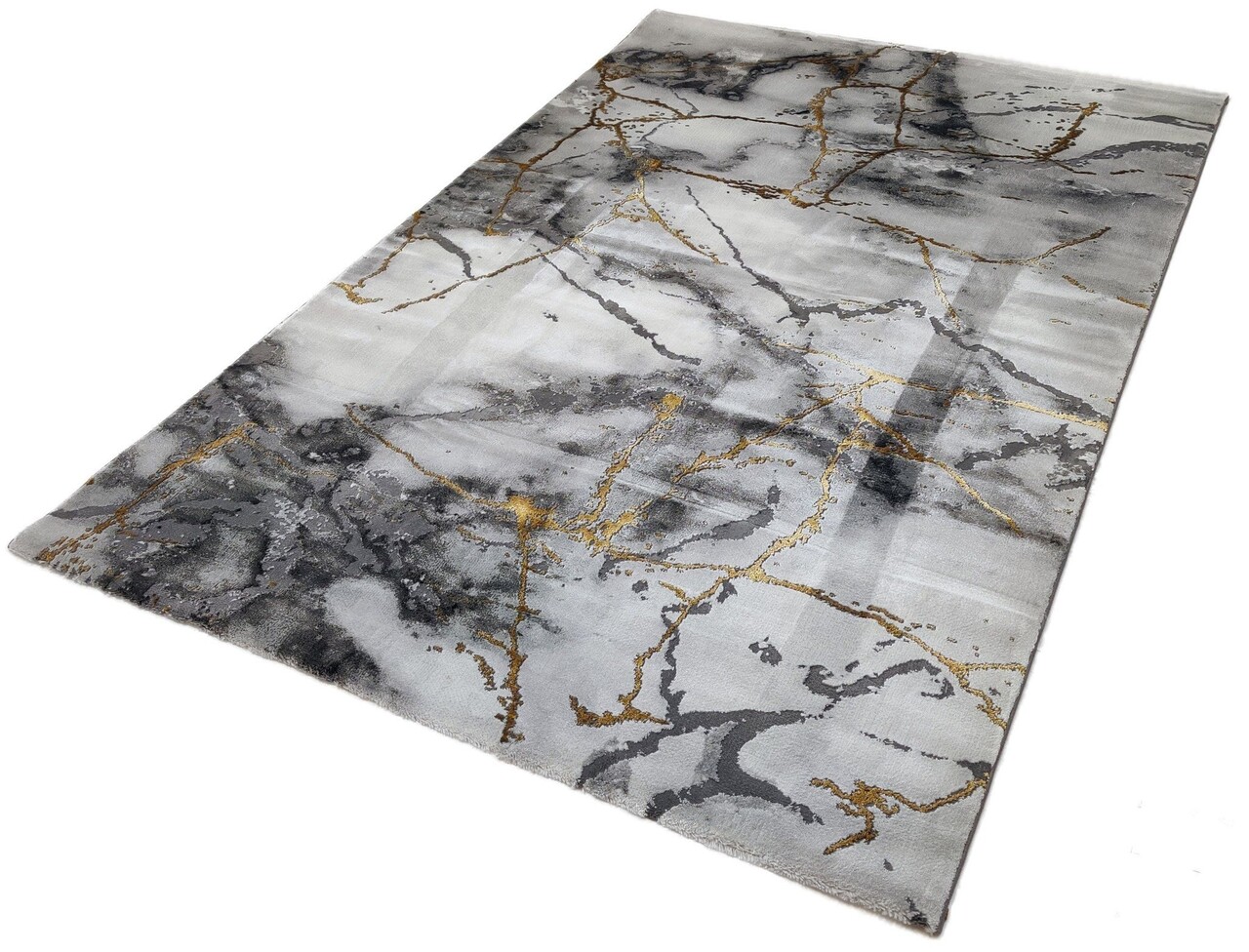 Carrara Modern Grau Gold Teppich - Marmor Design Carrara Modern Grau Gold Teppich - Marmor Design
