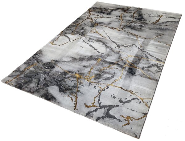 Carrara Modern Grau Gold Teppich - Marmor Design Carrara Modern Grau Gold Teppich - Marmor Design