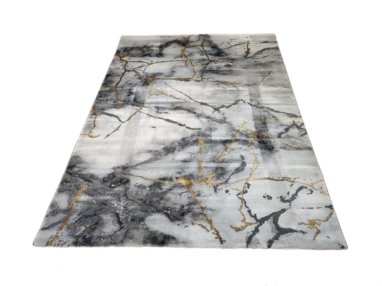 Carrara Modern Grau Gold Teppich - Marmor Design Carrara Modern Grau Gold Teppich - Marmor Design