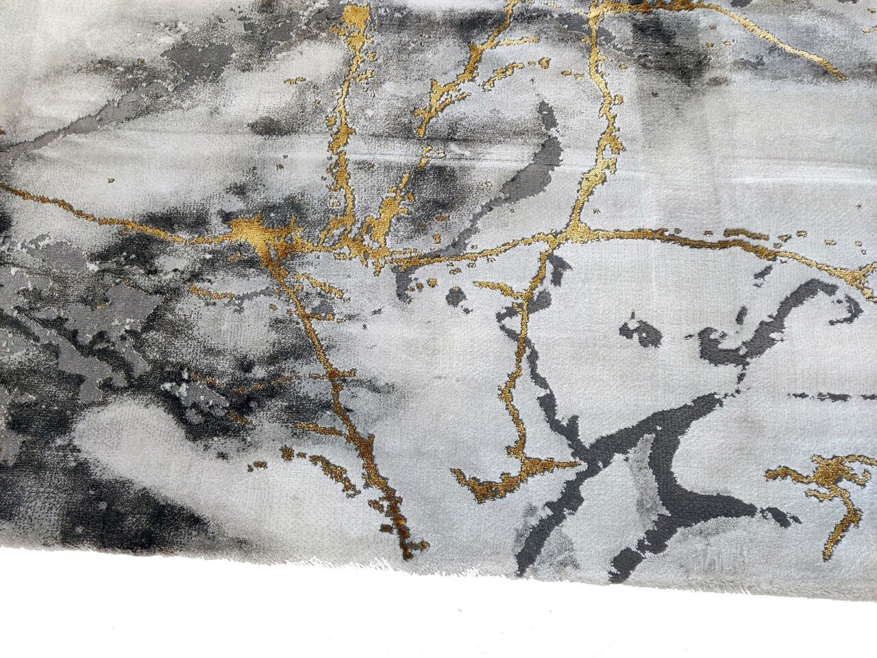 Carrara Modern Grau Gold Teppich - Marmor Design Carrara Modern Grau Gold Teppich - Marmor Design