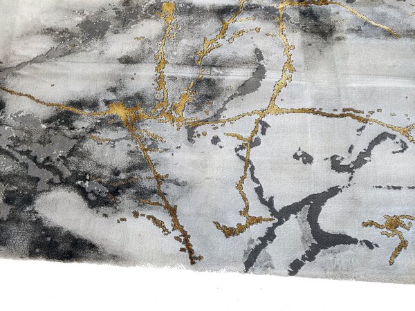 Carrara Modern Grau Gold Teppich - Marmor Design Carrara Modern Grau Gold Teppich - Marmor Design