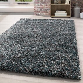 Hochflor Teppich - Lorium Blau/Grau/Creme Meliert Hochflor Teppich - Lorium Blau/Grau/Creme Meliert