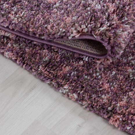 Hochflor Teppich - Lorium Rosa/Lila/Creme Meliert Hochflor Teppich - Lorium Rosa/Lila/Creme Meliert