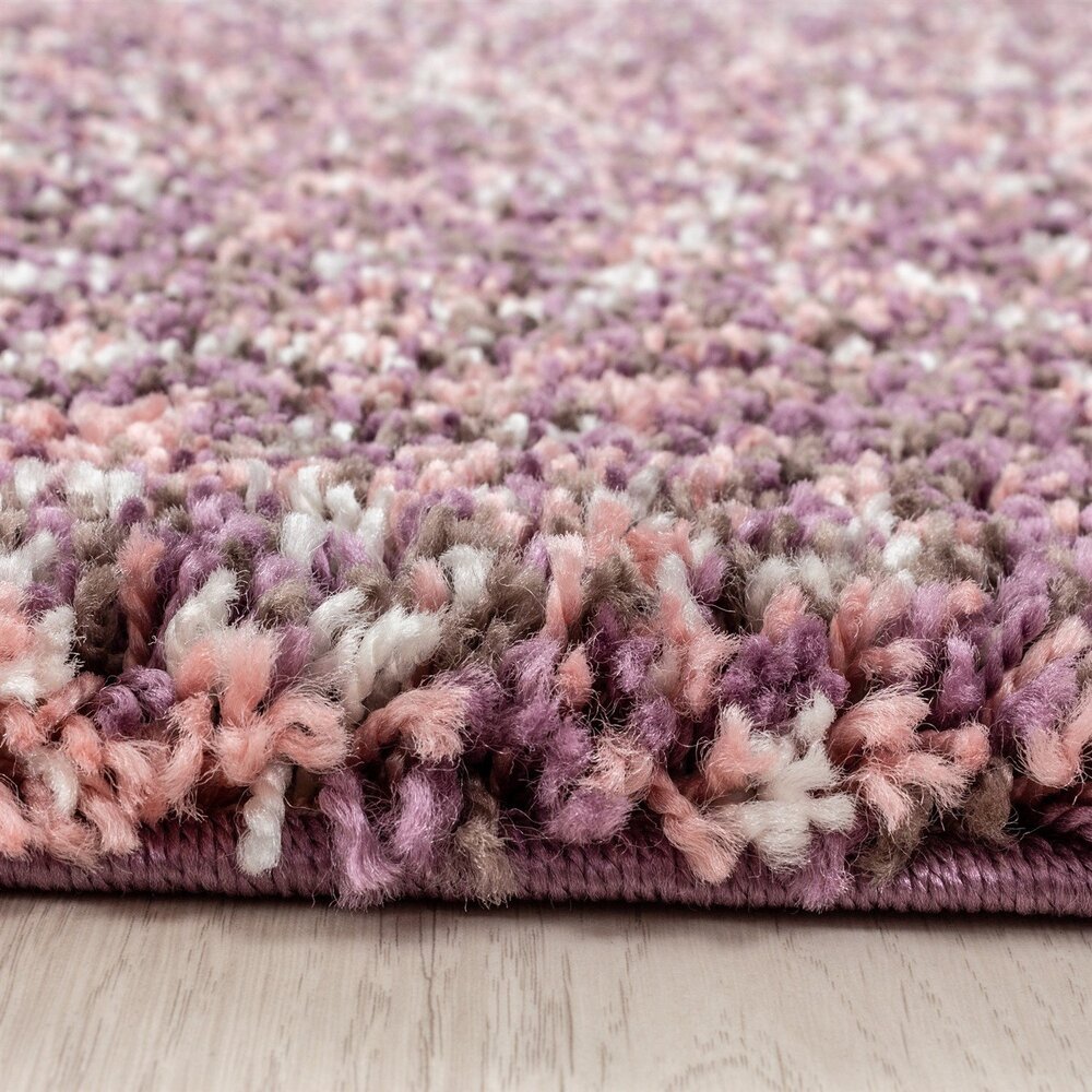 Hochflor Teppich - Lorium Rosa/Lila/Creme Meliert Hochflor Teppich - Lorium Rosa/Lila/Creme Meliert