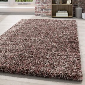 Hochflor Teppich - Lorium Meliert Rosa/Beige/Mocca Hochflor Teppich - Lorium Meliert Rosa/Beige/Mocca