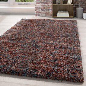 Hochflor Teppich - Lorium Meliert Terra/Blau/Beige Hochflor Teppich - Lorium Meliert Terra/Blau/Beige