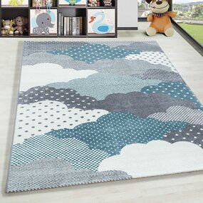 Kinderzimmer Blau - Grau Teppich - Wolken Kinderzimmer Blau - Grau Teppich - Wolken