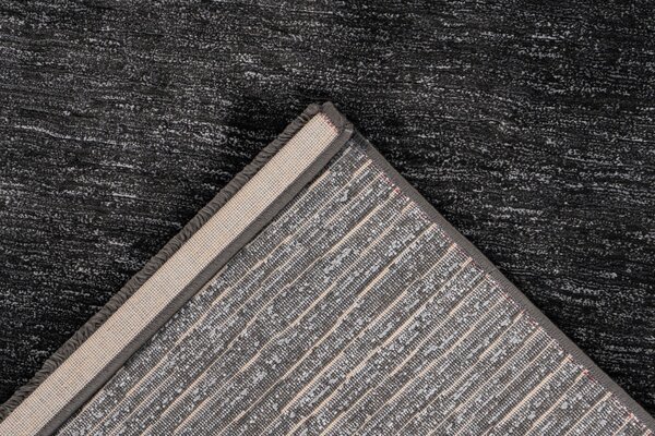 Vita Solid Grau / Anthrazit Teppich - Gestreift