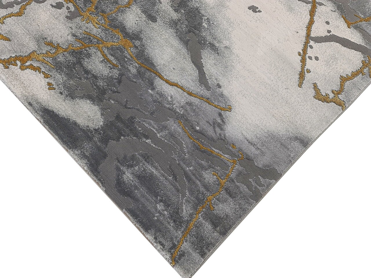 Teppich Alba Modern Grau/Gold - Marmor Design Teppich Alba Modern Grau/Gold - Marmor Design