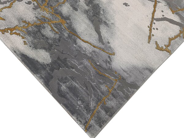 Teppich Alba Modern Grau/Gold - Marmor Design Teppich Alba Modern Grau/Gold - Marmor Design