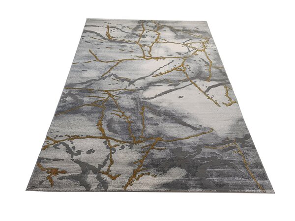 Teppich Alba Modern Grau/Gold - Marmor Design Teppich Alba Modern Grau/Gold - Marmor Design