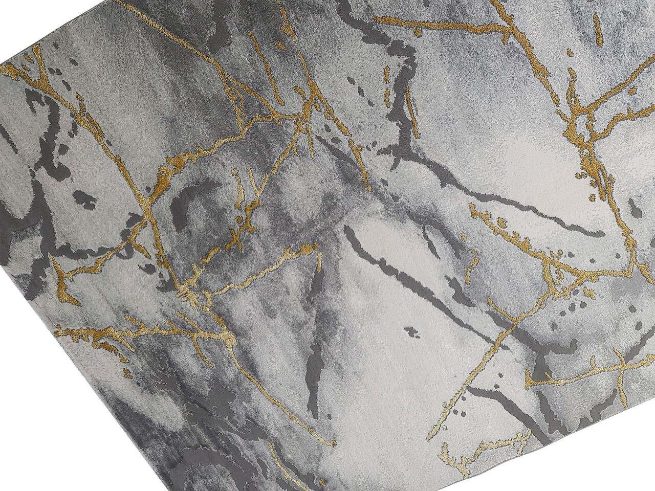 Teppich Alba Modern Grau/Gold - Marmor Design Teppich Alba Modern Grau/Gold - Marmor Design