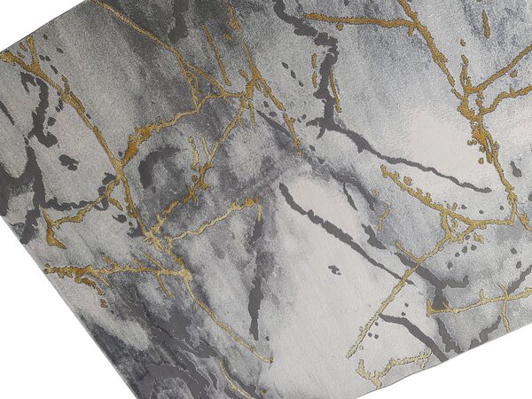 Teppich Alba Modern Grau/Gold - Marmor Design Teppich Alba Modern Grau/Gold - Marmor Design