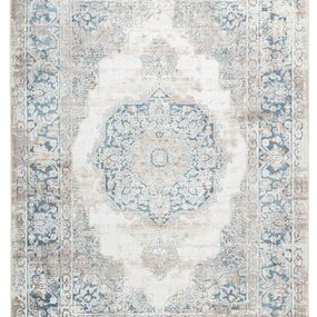 Vintage Teppich - Paris Medaillon Blau Vintage Teppich - Paris Medaillon Blau