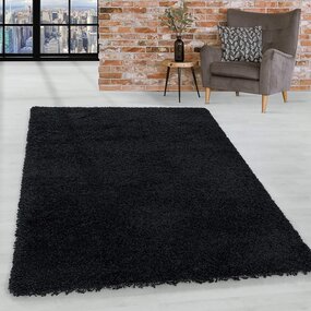 Azure Hochflorteppich Schwarz - Unifarben Azure Hochflorteppich Schwarz - Unifarben
