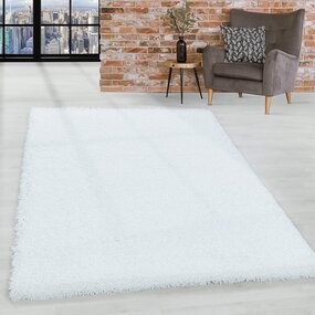 Azure Hochflorteppich Weiß - Unifarben Azure Hochflorteppich Weiß - Unifarben
