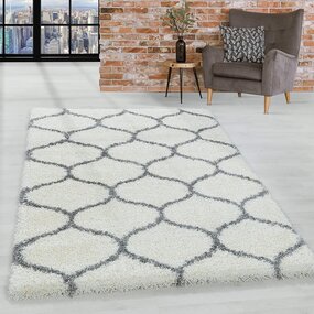 Hochflor Teppich - Azure Creme/Grau Hochflor Teppich - Azure Creme/Grau