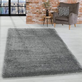 Hochflor Teppich - Luna Hellgrau Hochflor Teppich - Luna Hellgrau