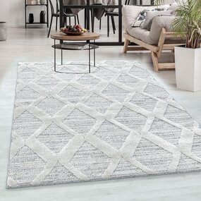 Sofia Modern Grau Teppich - Kariert Sofia Modern Grau Teppich - Kariert