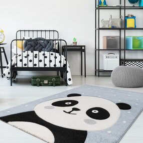 Kinderteppich Panda Blau Kinderteppich Panda Blau