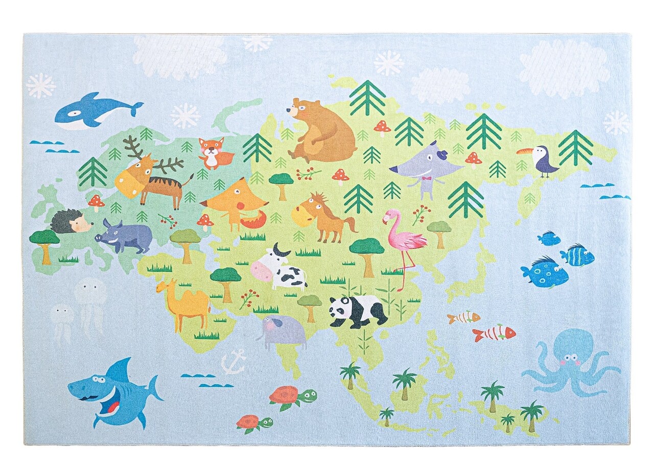 Kinderspielteppich Kinderzimmer Multiteppich - Weltkarte Kinderspielteppich Kinderzimmer Multiteppich - Weltkarte