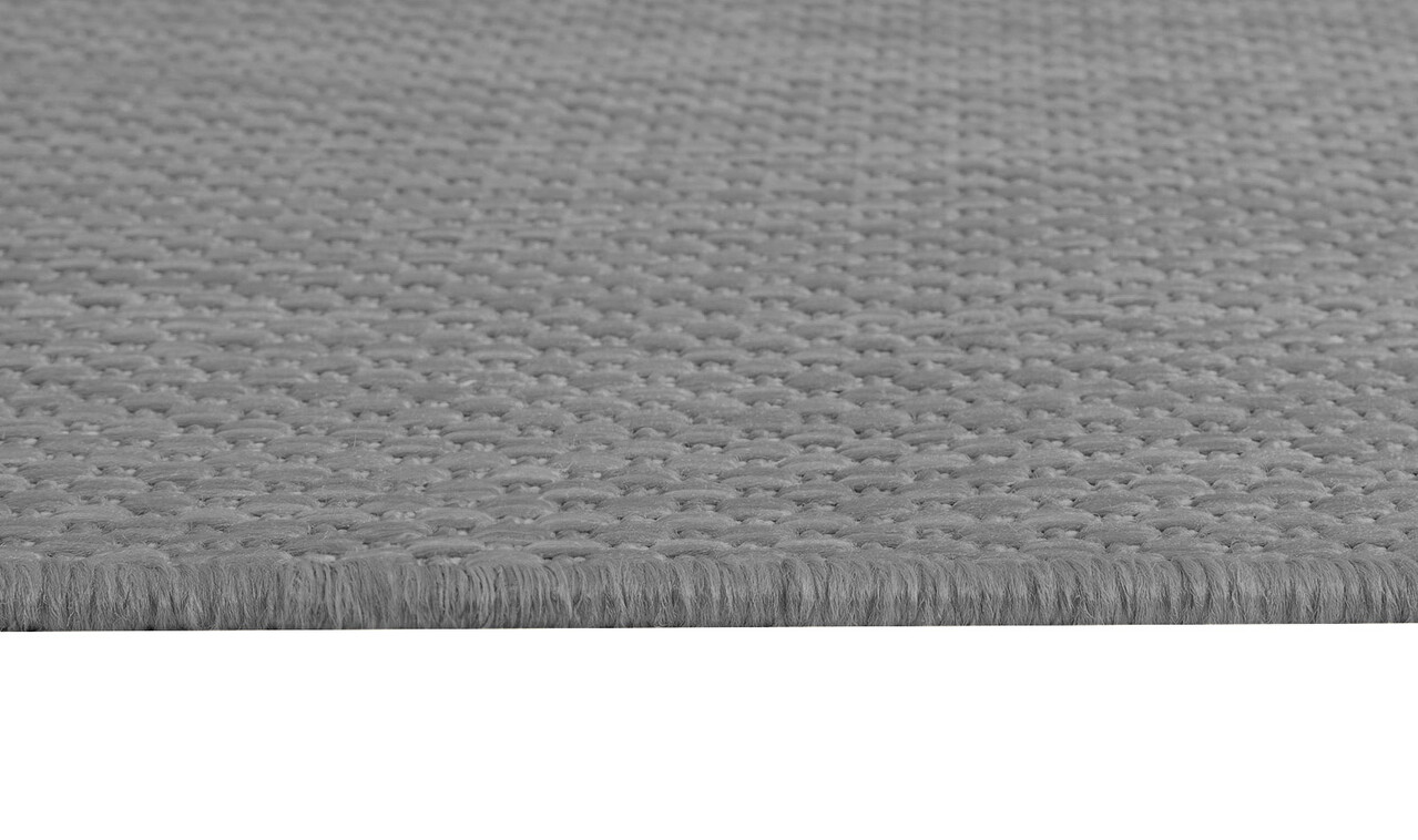 Nilus Niedrigflor-Teppich in massivem Silber - In & Outdoor Nilus Niedrigflor-Teppich in massivem Silber - In & Outdoor
