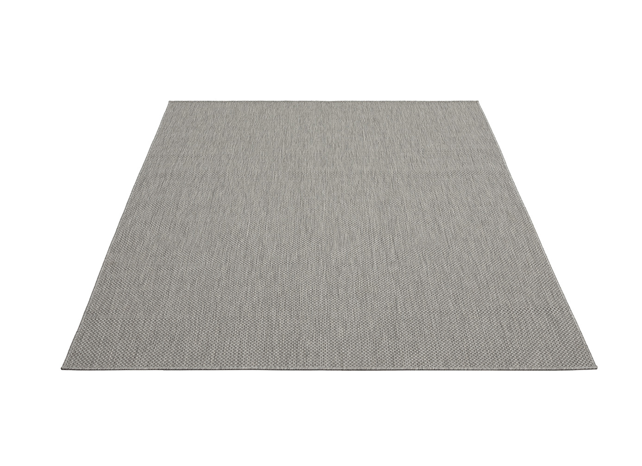 Nilus Niedrigflor-Teppich in massivem Silber - In & Outdoor Nilus Niedrigflor-Teppich in massivem Silber - In & Outdoor